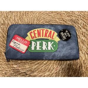 Friends Central Perk Logo Design Zip Around Clutch Wallet With Patches